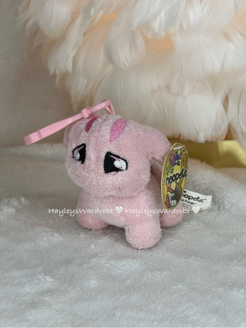 Neopets Pink Poogle Keychain With Tags RARE Vintage